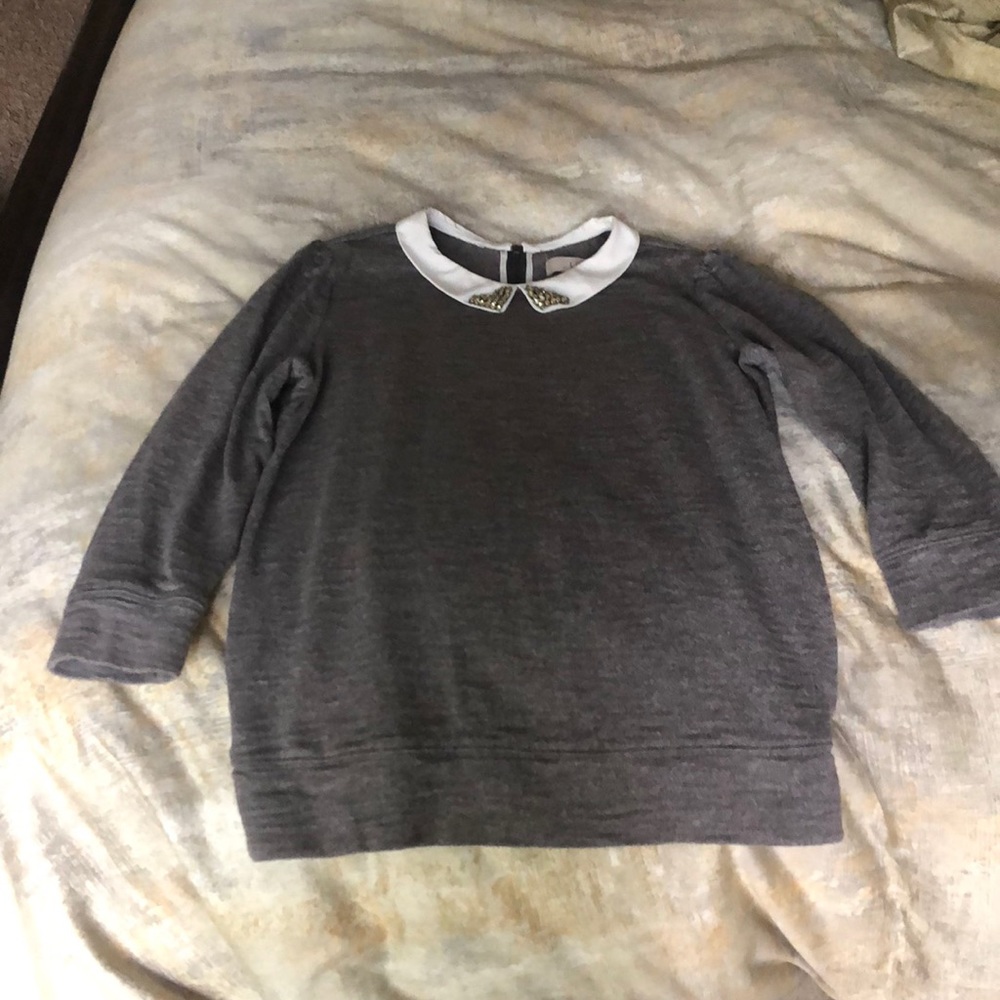 Loft 3/4 Sleeve Sweater with Peter Pan collar